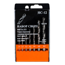 Набор сверл по металлу НС12: 7 шт. от 1,6 до 8,5 мм, JSD Tools 100602-НС12