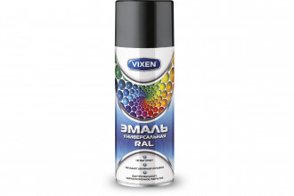 Эмаль Vixen черная универсальная RAL 9005 (аэрозоль) 520мл.