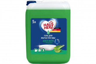 Средство для мытья посуды HausHerz глицерин и алоэ вера, 5л