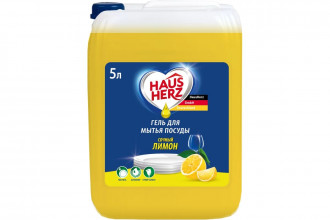 Средство для мытья посуды HausHerz сочный лимон, 5л