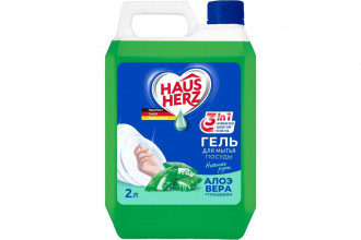 Средство для мытья посуды HausHerz глицерин и алоэ вера, 2л